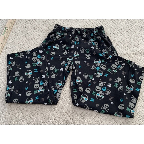 Medium (8/10) Cherokee Sleepwear Kids Youth Fleece Pants Skull Holiday Pattern - Picture 9 of 9